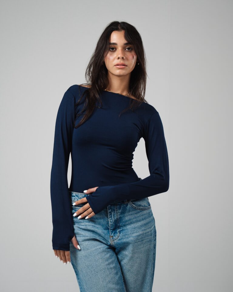 Navy Blue “BACKLESS” top